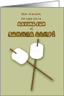 Grandson Summer Camp Humorous Thinking of You Marshmallows on Sticks card