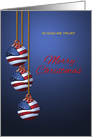 Patriotic Merry Christmas U.S. Flag Ornaments In God We Trust card