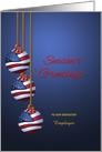 Employee Patriotic Season’s Greetings U.S. Flag Ornaments Business card