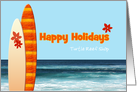 Business Happy Holidays Christmas Hawaiian Surfboards Ocean Custom card