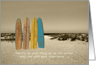 Vintage Surfboards in the Sand Older Surfer Humor Blank Inside card