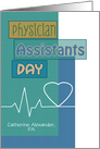 Physician Assistants Day Blue Scrapbook Look Heartbeat Custom Name card