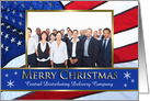 Merry Christmas Patriotic U.S. Flag Christmas Business Photo card