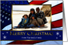 Merry Christmas Patriotic U.S. Flag Christmas Photo card