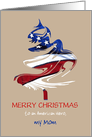 Mom Patriotic American Christmas Tree featuring U.S. Flag card