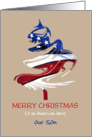 Son Patriotic American Christmas Tree featuring U.S. Flag card