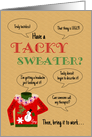 Tacky Sweater Office Christmas Party Invitation Knitted Sweater Humor card