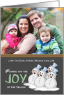 Chalkboard Joy of the Season Jolly Snowmen Singing Songs Photo Card