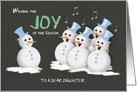 Daughter Chalkboard Joy of the Season Jolly Snowmen Custom Text card