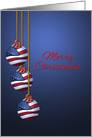 Patriotic Merry Christmas U.S. Flag Ornaments Business or Personal Use card