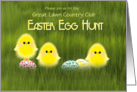 Easter Egg Hunt Invitation Custom Cute Chicks in Grass Speckled Eggs card