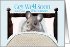Knee Surgery Get Well Soon Cute Mouse in Bed card