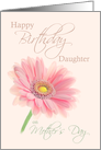 Daughter Mother’s Day Birthday Pink Gerbera Daisy on Shell Pink card