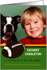 Preschool Moving up Announcement Football Photo Custom Photo and Name card