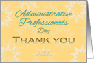 Administrative Professionals Day Thank You Yellow Teal Texture Look card