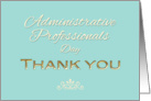 Administrative Professionals Day Thank You Tea Aqual and Cream Stars card