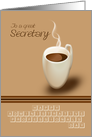 Secretary Administrative Professionals Day Hot Coffee and Keyboard card