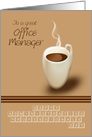 Office Manager Administrative Professionals Day Coffee and Keyboard card