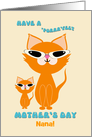 Nana Mother’s Day Cute Cool Ginger Cats Mother Kitten Sunglasses card