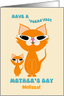 Custom Name Mother’s Day Cute Ginger Cats Mother Kitten Sunglasses card