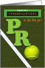 Congratulations New Job Tennis Pro Grass Court and Tennis Ball card