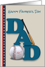 Father’s Day Baseball Bat and Baseball No 1 Dad Stars and Stripes card