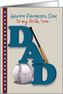 Birth Son Father’s Day Baseball Bat and Baseball No 1 Dad card