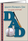 Step Son Father’s Day Baseball Bat and Baseball No 1 Dad card