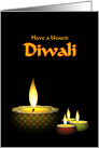 Diwali Greetings for Business or Personal with Colorful Diya card