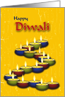 Diwali Greetings with Colorful Diya Shining Brightly card