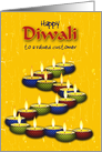 Diwali Customer Greetings with Colorful Diya Shining Brightly card