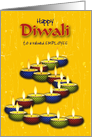 Diwali Employee Greetings with Colorful Diya Shining Brightly card