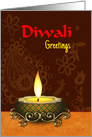 Diwali Greetings Business or Personal with single Diya Shining Brightly card