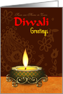 Diwali Greetings From our Home to Yours Diya Shining Brightly card