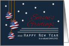 Employee Patriotic Season’s Greetings Custom American Flag Ornaments card