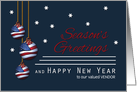 Vendor Patriotic Season’s Greetings Custom American Flag Ornaments card