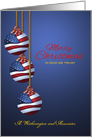 Patriotic Custom Merry Christmas U.S. Flag Ornaments In God We Trust card