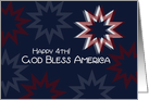 God Bless America 4th of July Patriotic Liberty and Freedom Stars card