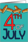 Invitation 4th of July Party Hot Dogs Modern Word Art card