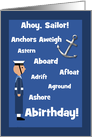 Sailor Birthday British Navy Nautical Word Humour Custom card