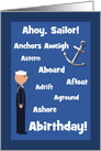 Ahoy, Sailor Birthday Navy Nautical Word Humor United States Military card