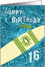 Cousin 16th Birthday Surfboard in Ocean Graphic card