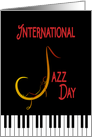 International Jazz Day Artistic Expression of Saxophone and Woman card