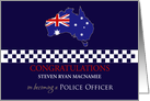 Congratulations Graduation Australian Police Officer Custom Name card