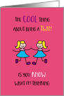 Twins Day Sisters Stick Figures Know What I’m Thinking card