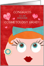 Congratulations Graduation Cosmetology Beauty School Custom Front card