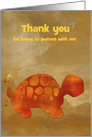 Thank you for Your Patience with Cute Tortoise Custom Text card