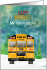 School Bus Driver Happy Holidays Thank you Add Name Yellow School Bus card