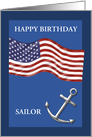 Sailor Birthday Anchor U.S. Military Naval Theme Custom Text card