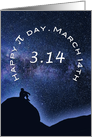 Happy Pi Day 3.14 March Irrational Math Equation Celestial Silhouette card